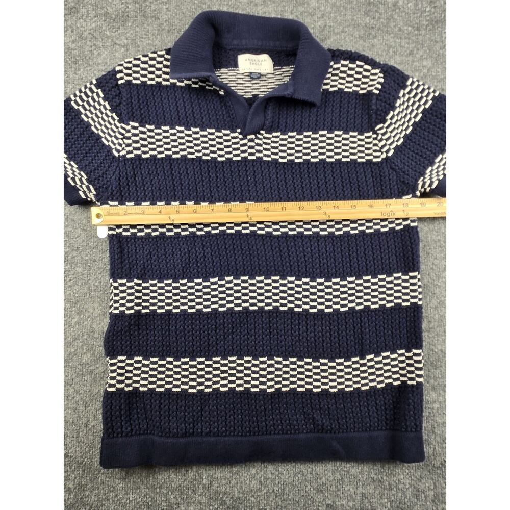 American Eagle Small Knitted Polo Shirt Striped #713 - Picture 2 of 7